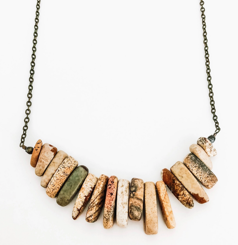 Klaire Sand Necklace-Necklaces-beljoy-The Silo Boutique, Women's Fashion Boutique Located in Warren and Grand Forks North Dakota
