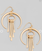 Crescent Bar Fringe Drop Earrings-Earrings-Fame-The Silo Boutique, Women's Fashion Boutique Located in Warren and Grand Forks North Dakota