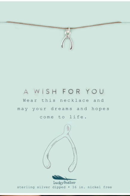 A Wish For You Wishbone Necklace-Necklaces-lucky feather-The Silo Boutique, Women's Fashion Boutique Located in Warren and Grand Forks North Dakota