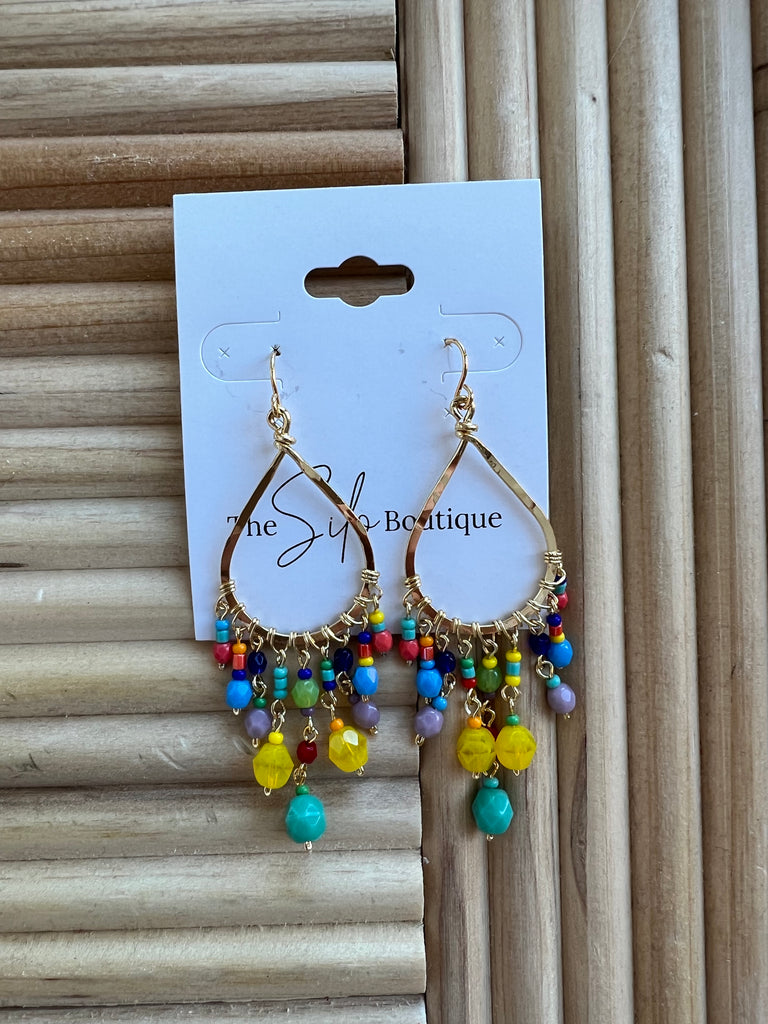 Fame Beaded Fringe Earrings-Earrings-Fame-The Silo Boutique, Women's Fashion Boutique Located in Warren and Grand Forks North Dakota