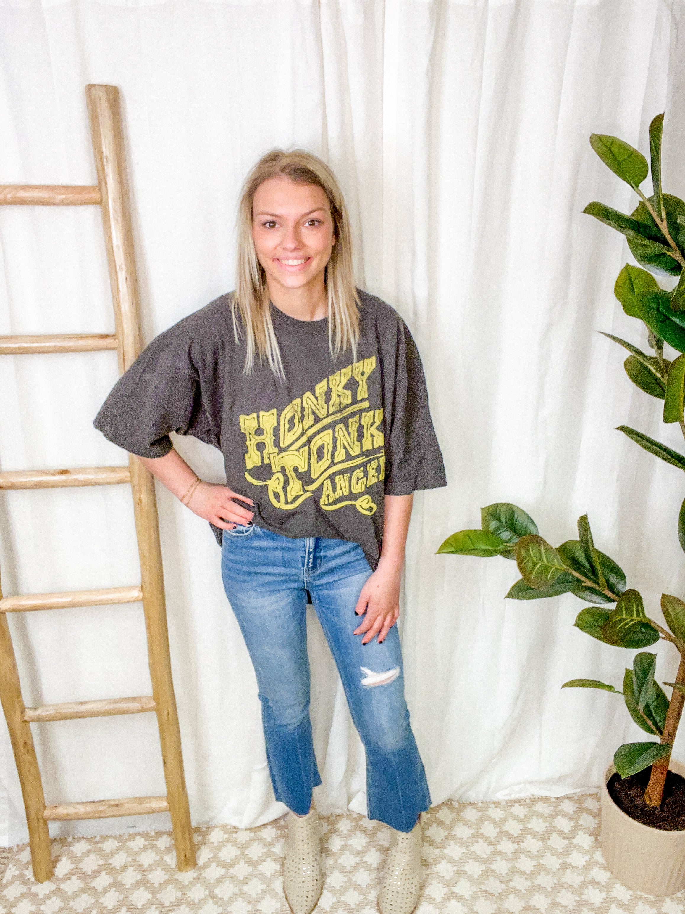 Honkey Tonk Angel Tee-Final Sale Online Only-Graphic Tees-LivyLu-The Silo Boutique, Women's Fashion Boutique Located in Warren and Grand Forks North Dakota