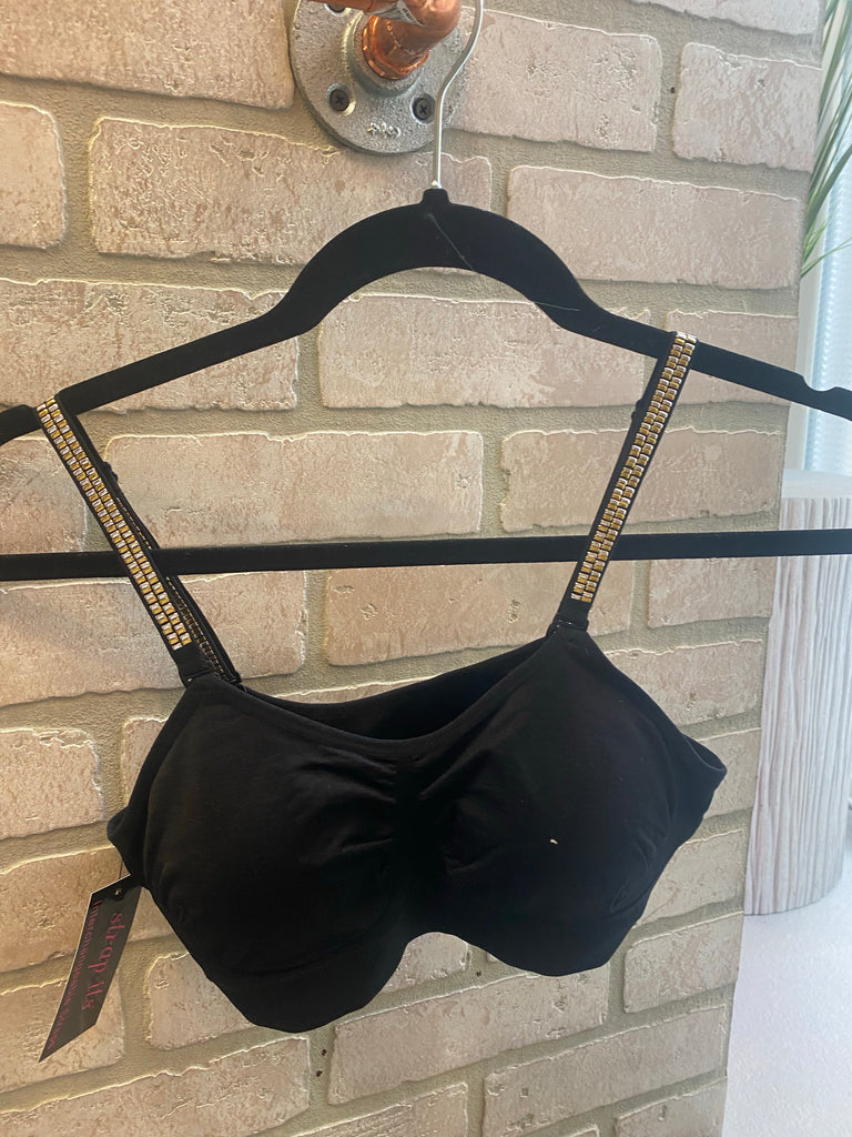 Black Metal Detail bra by Strap Its-Bras-strap its/Bonnie-The Silo Boutique, Women's Fashion Boutique Located in Warren and Grand Forks North Dakota