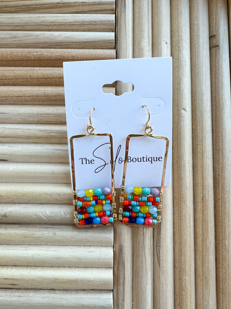 Fame Rectangle Cutout Earrings-Earrings-Fame-The Silo Boutique, Women's Fashion Boutique Located in Warren and Grand Forks North Dakota