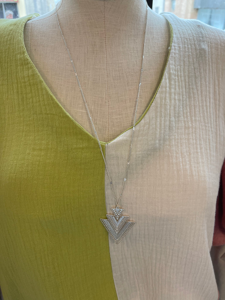 Silver Arrow Filigree Long Necklace-Necklaces-urbanista-The Silo Boutique, Women's Fashion Boutique Located in Warren and Grand Forks North Dakota
