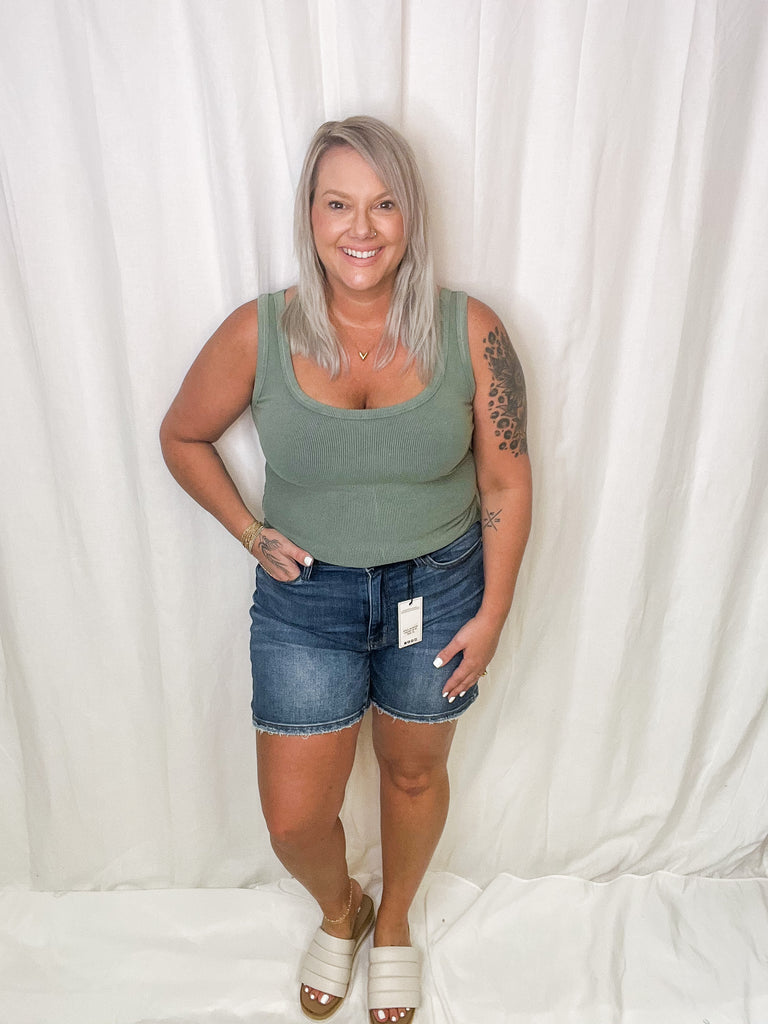 Taylor Ribbed Tank Teal-Tank Tops-wishlist-The Silo Boutique, Women's Fashion Boutique Located in Warren and Grand Forks North Dakota