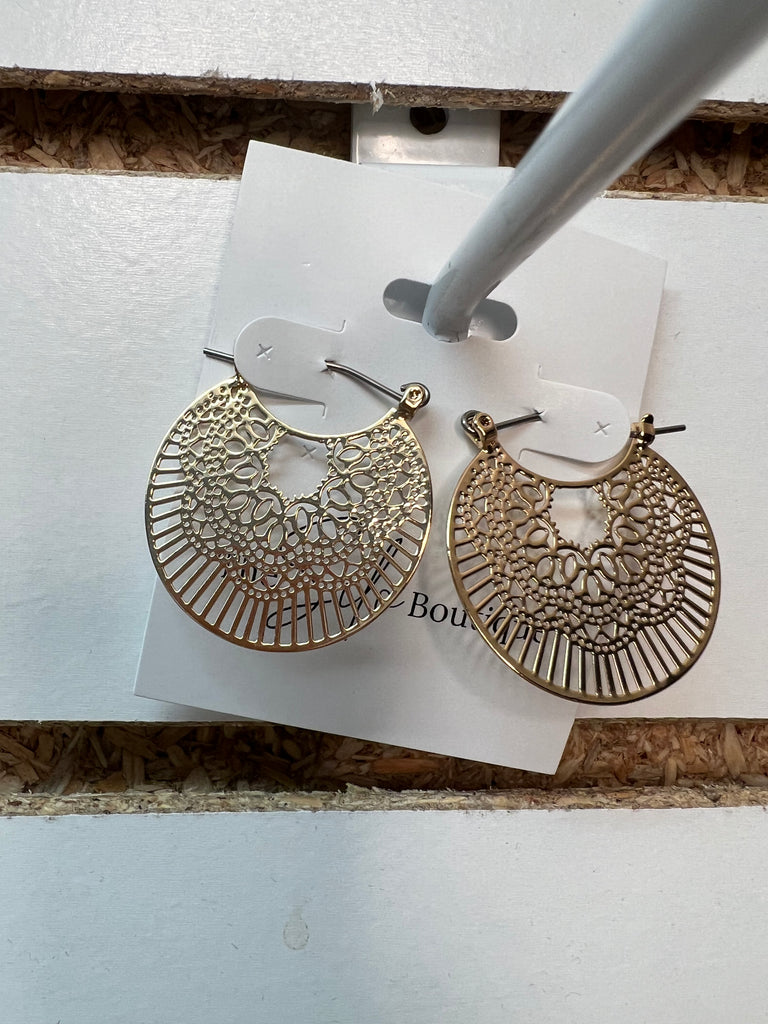 Gold Fil Hoop-Earrings-Dallas Market-The Silo Boutique, Women's Fashion Boutique Located in Warren and Grand Forks North Dakota