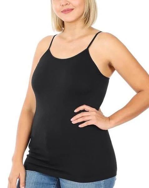 Zen Skinny Strap Black Cami-Cami-Zenana-The Silo Boutique, Women's Fashion Boutique Located in Warren and Grand Forks North Dakota